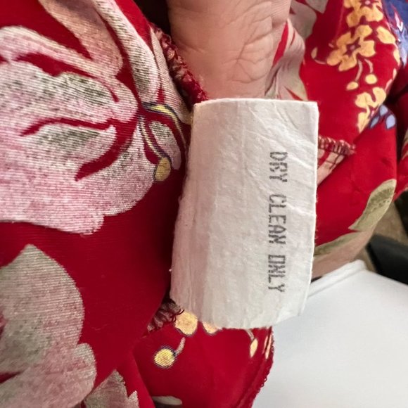 Vintage Horse Dress 100% Rayon Red Equestrian Mini Western Tropical Print Size L - Picture 9 of 10